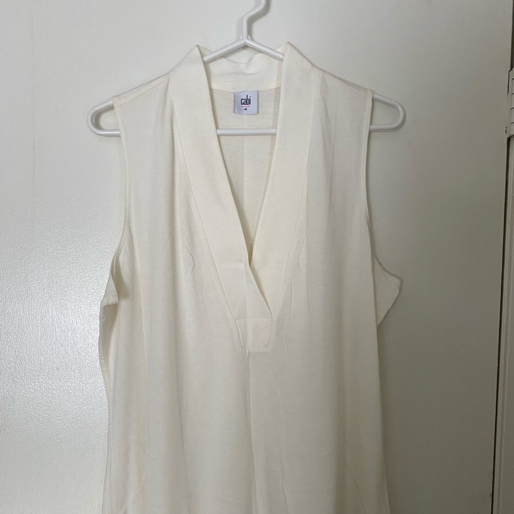 Cabi Placket Tee Top Ivory XL